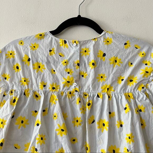 Zara Yellow Floral Print Tiered Ruffle Blouse - Picture 8 of 9